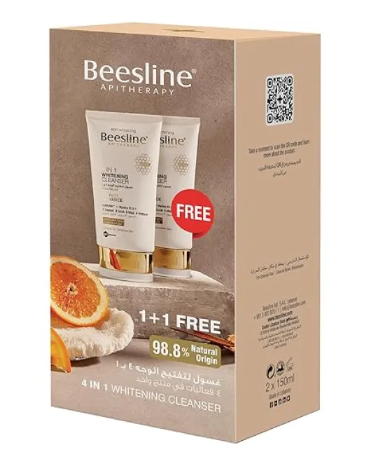 غسول بيزلين 4 في 1 للتفتيح والتنظيف 2×150 مل