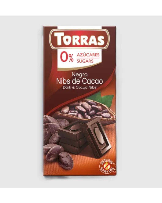 chocolate sugar free dark and cocoa nibs 