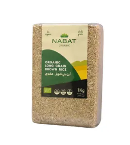 أرز بني عضوي طويل الحبة 1 كغ nabat