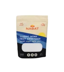 Natural Classic Monk Fruit Sweetener 500g مُحلي طبيعي كلاسيكي من فاكهة الراهب 500 جرام