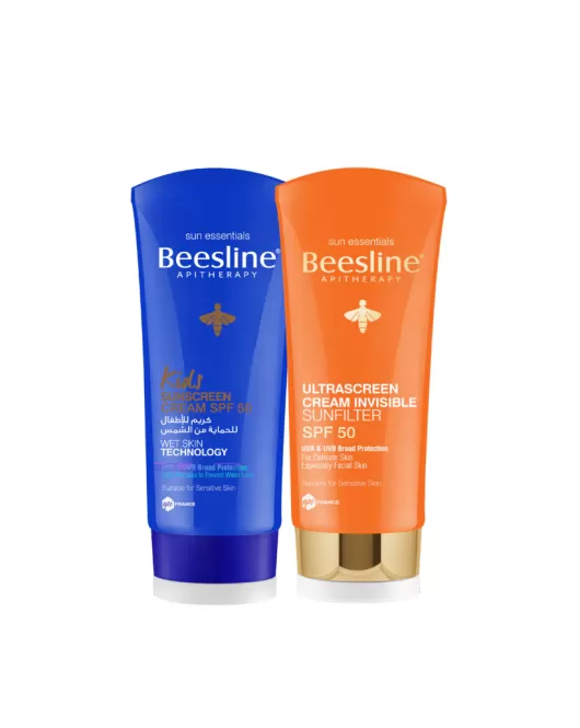 بيزلين - مجموعة Sun Essentials Apitherapy Kids الواقية من الشمس والشاشة الفائقة غير المرئية بسعر مخفض-Beesline - Sun Essentials Apitherapy Kids Sunscreen & Ultrascreen Invisible Discounted Kit