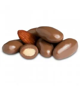 chocolate coated almonds milk