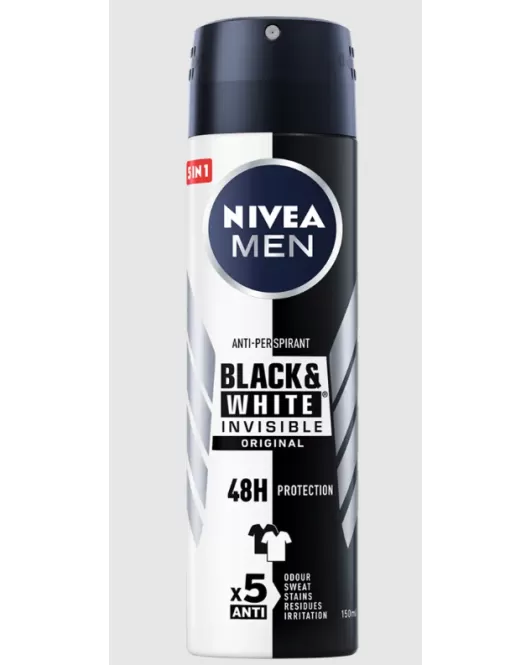 NIVEA MEN BLACK & WHITE INVISIBLE ORIGINAL DEODORANT SPRAY 150ml