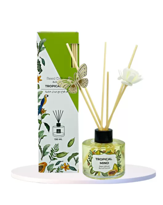 معطر فواح مع عيدان خشبية-GULF ORCHID Reed Diffuser| Tropical Mind