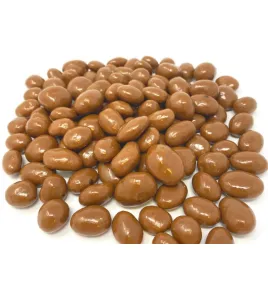 chocolate coated raisinis milk