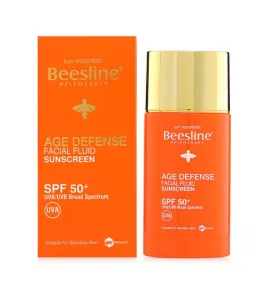 وقاية للوجه من الشمس مقاومة لظهور التجاعيد-Beesline Age Defense Facial Fluid Sunscreen Spf50+ 40Ml